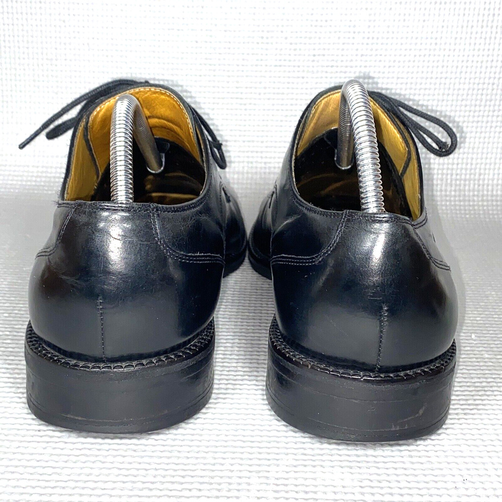 Cole Haan Oxford Black Leather Square Toe Stitched Lace Up Dress Men's 10 1/2 M - Picture 4 of 9
